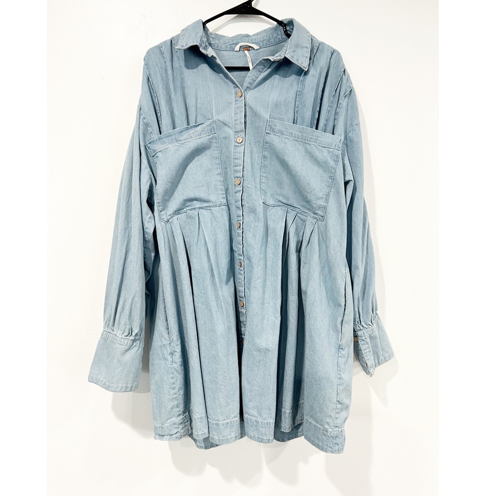 EUC Free People Denim Voyager Dress Size XL